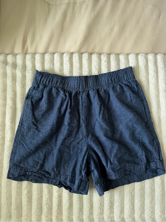 Dunnes Pants - Dunnes High-Waist Women’s 55% Linen 45% Cotton Shorts in Navy